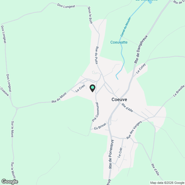 Appartement neuf de 3.5 pièces à Coeuve avec très grand balcon - Karte