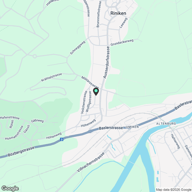 Freistehendes Einfamilienhaus mit Terrasse und Garten in Riniken - Karte