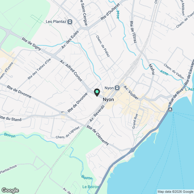 Furnished 1-bed near train station Nyon/Appartement 1 chambre meublé, proche gare Nyon - Karte