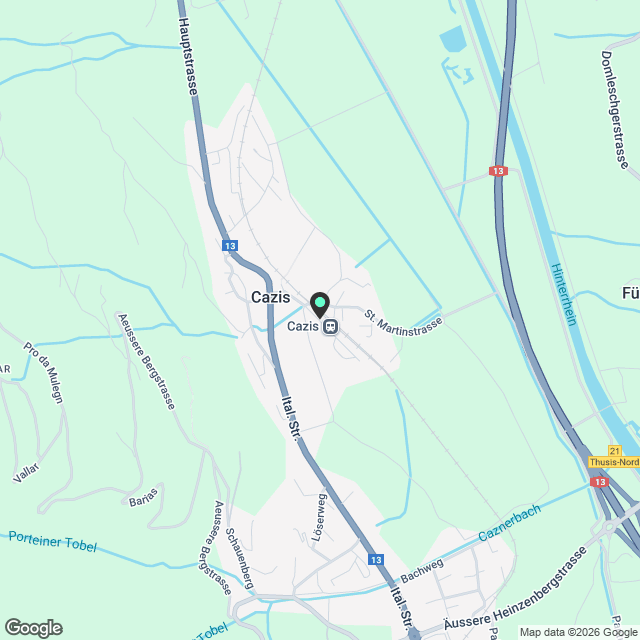 Modern Wohnen im Neubau Bahnhofpark Cazis - Karte