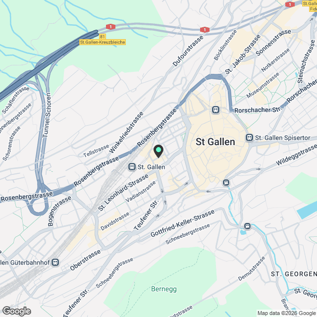 City Pop - Cosy Studio Apartments in San Gallen - Karte