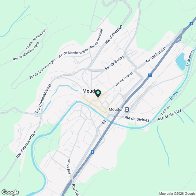 3,5 pièces standing au Centre de Moudon avec accès Terrasse ensoleillée - Karte