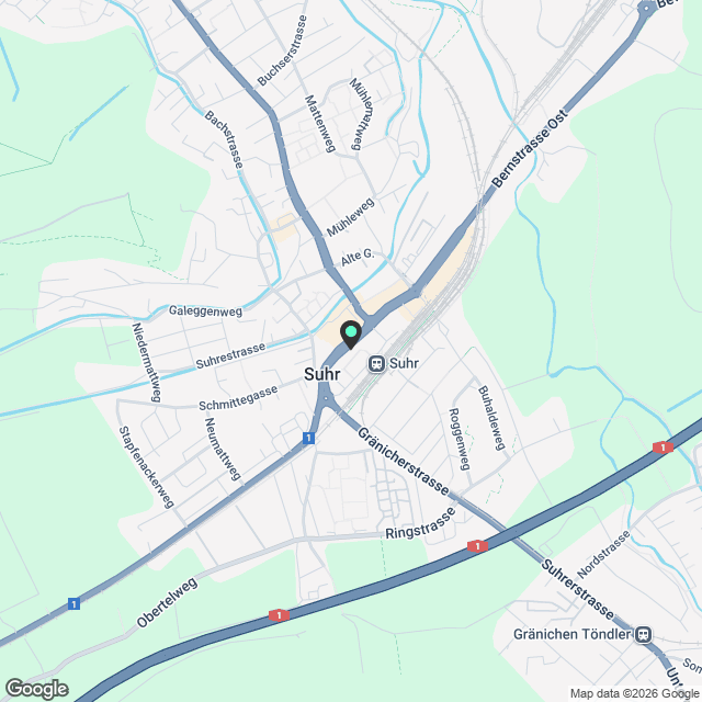 Topmoderne Wohnung direkt beim Bahnhof Suhr - Karte
