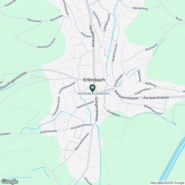 Wohnen am Dorfplatz von Erlinsbach SO - Karte