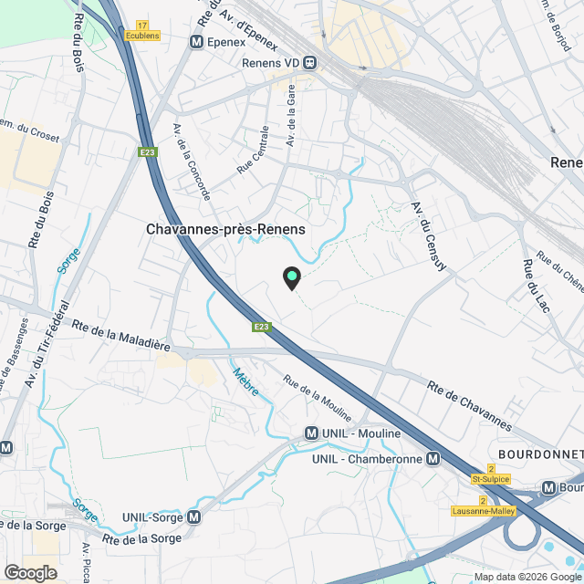 Magnifique appartement de 2.5 pièces meublé au cœur du Quartier En Dorigny - Karte