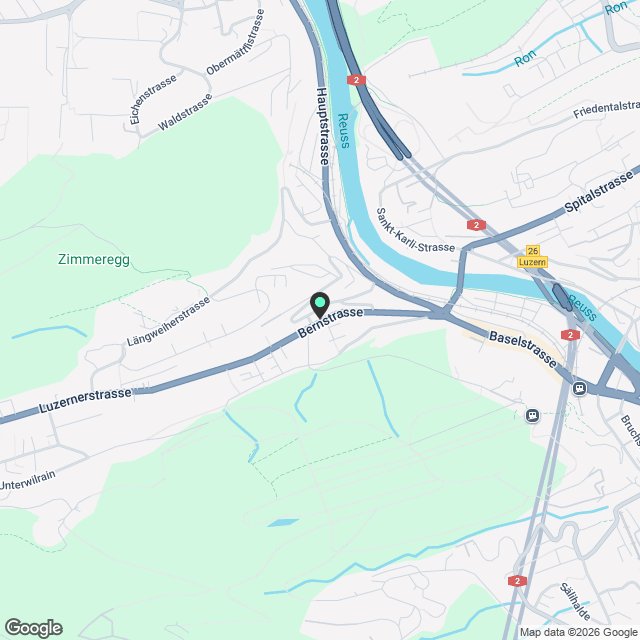 Brandneue 2.5-Zimmer-Duplex-Loftwohnung an der Bernstrasse 58 in Luzern - Karte