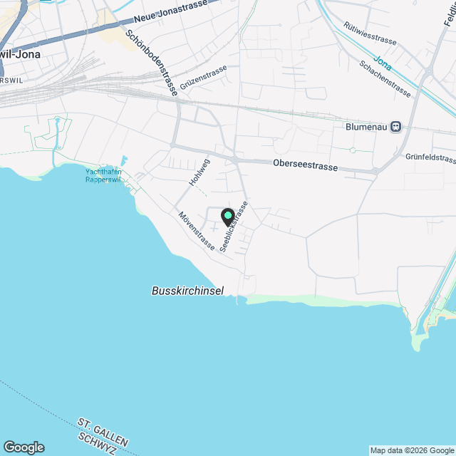 Neubauwohnung an traumhafter Lage direkt am Seeufer in Rapperswil-Jona - Karte
