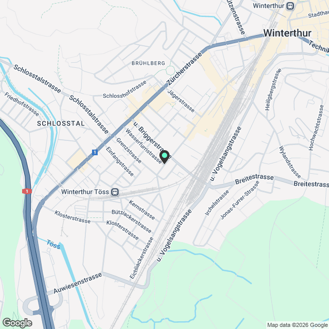 Tössfeld – 4.5-Zimmer-Mietwohnung in Winterthur-Töss - Karte