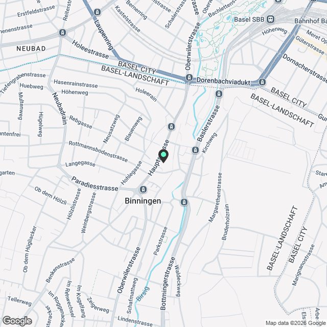 Ruhige und moderne 4.5-Zimmer-Maisonette-Wohnung im Zentrum von Binningen mit 128qm - W6 - Karte