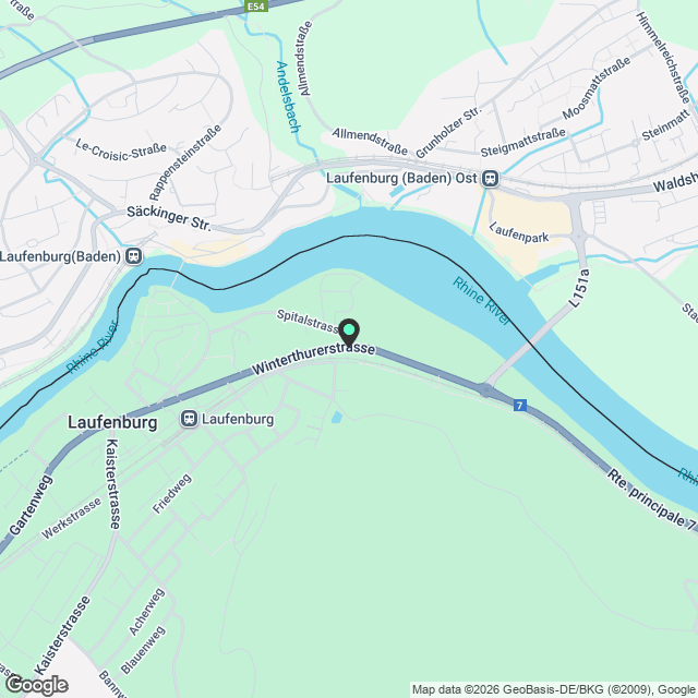 4.5-Zimmer Wohnung im grenznahen Laufenburg (optional mit 2-Zimmer Wohnung  im Sous-Sol) - Karte