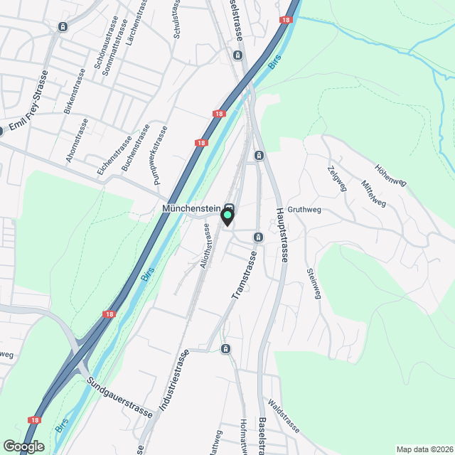 Basel-Münchenstein - 7 min. vom Basel SBB Bahnhof - Karte