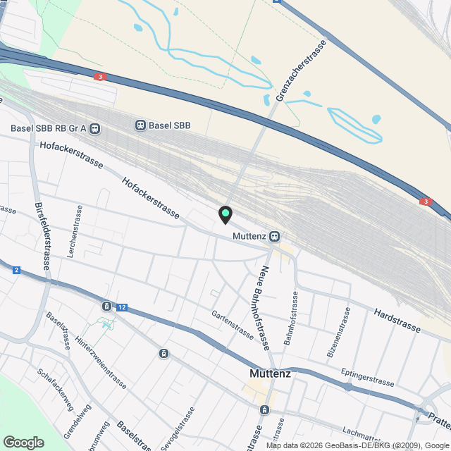 Möbliertes Zimmer (WG) mit en-suite Bad  Direkt am Bahnhof Muttenz - Karte