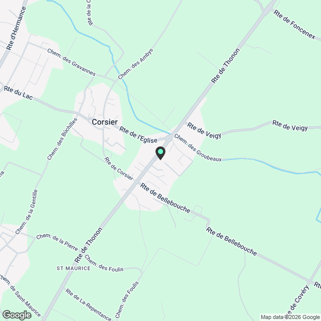 Magnifique 2.5 pièces meublé attique à Corsier Village - Karte