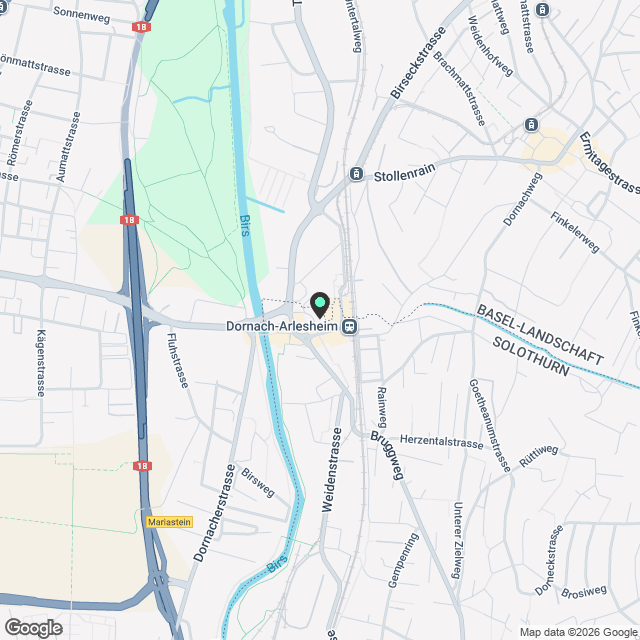 Zwei moderne 3.5-Zimmerwohnungen im Herzen von Dornach - Karte
