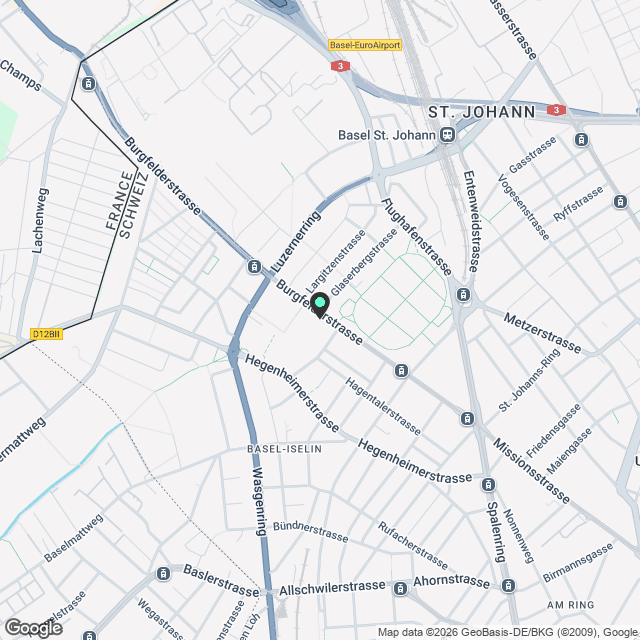 Moderne 2-Zimmer-Genossenschaftswohnung mit Balkon und Blick auf den Kannenfeldpark - Karte