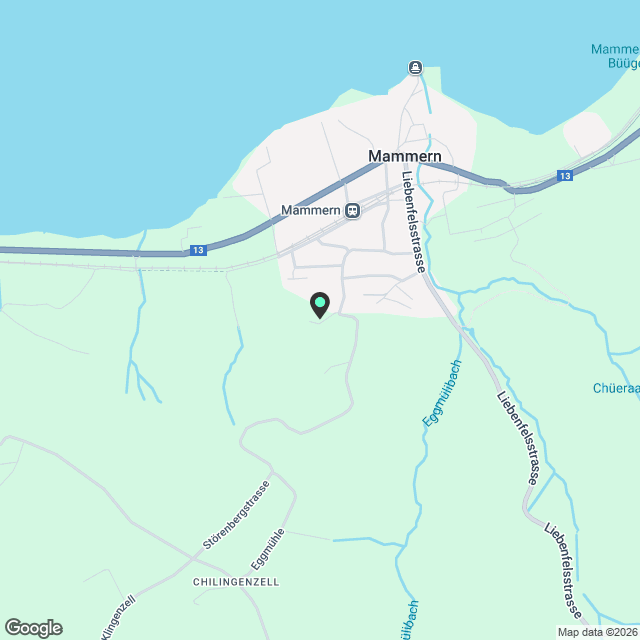 Zu vermieten in Mammern, angrenzend an Landwirtschaftszone, freistehendes 6½ Zi.-EFH mit Lift; An unverbaubarer Hanglage und Sicht auf See ! - Karte