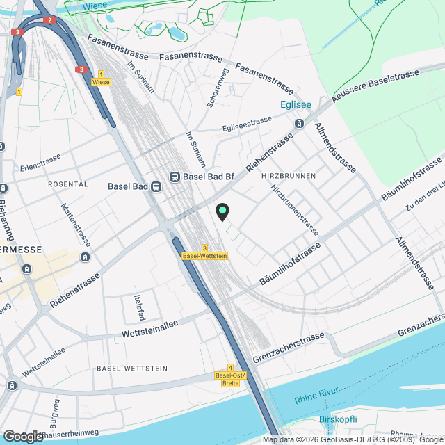 Moderne 3,5-Zimmer-Wohnung mit Neubau am Claraplatz - Karte