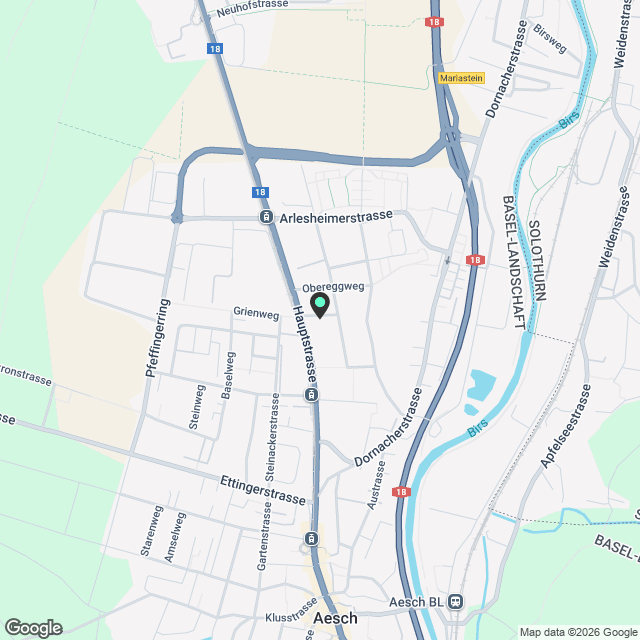 Charmantes, kernsaniertes 4.5-Zimmer-Reihenhaus in Aesch BL - Karte