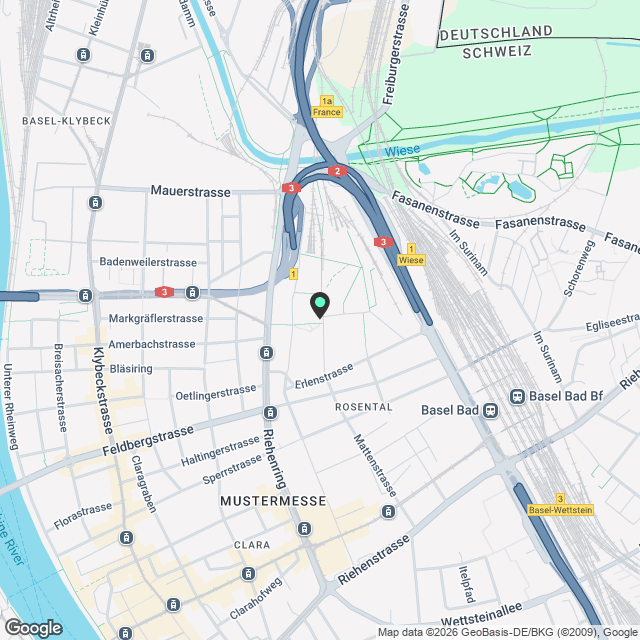 Basel-Erlenmatt - Design-Apartment im modernen Erlenmattquartier - Karte