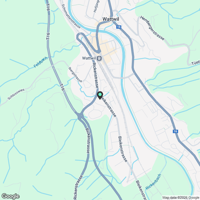 Erstbezug - neue 3.5 Zimmerwohnung im Zentrum von Wattwil zu vermieten - Karte