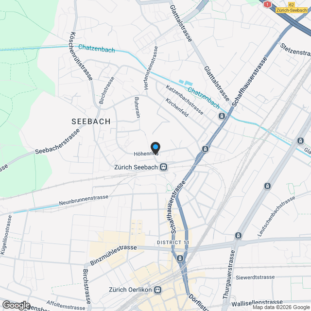 Ankündigung 4.5-Zimmer-Gartenwohnung in Zürich-Seebach - Karte