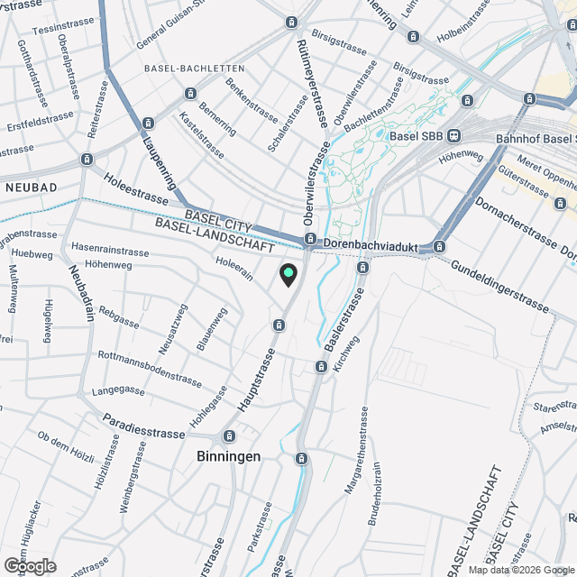Wohnung in Binningen mit 100m2 Garten - Karte