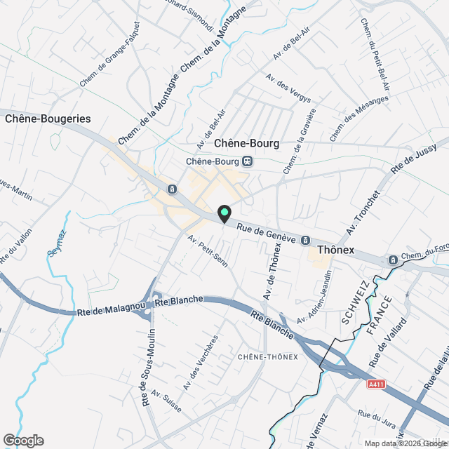 Magnifique duplex 4 pièces neuf à Chêne-Bourg - Karte