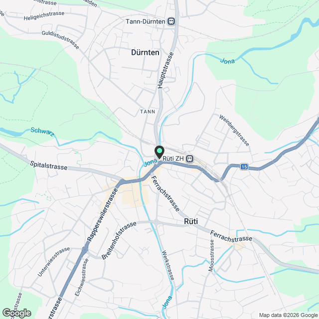 Moderne 3.5-Zimmer-Wohnung an zentraler Lage in Rüti - Karte