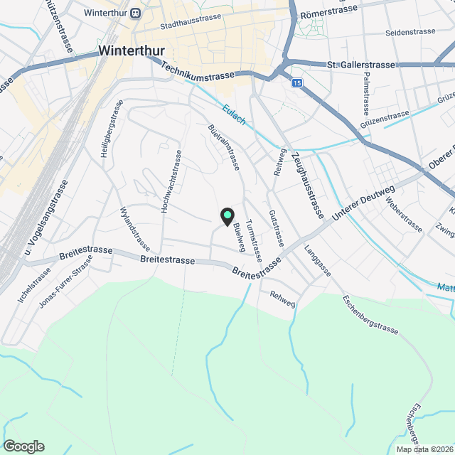 Attraktive 3.5-Zimmer Gartenwohnung in Winterthur - Karte