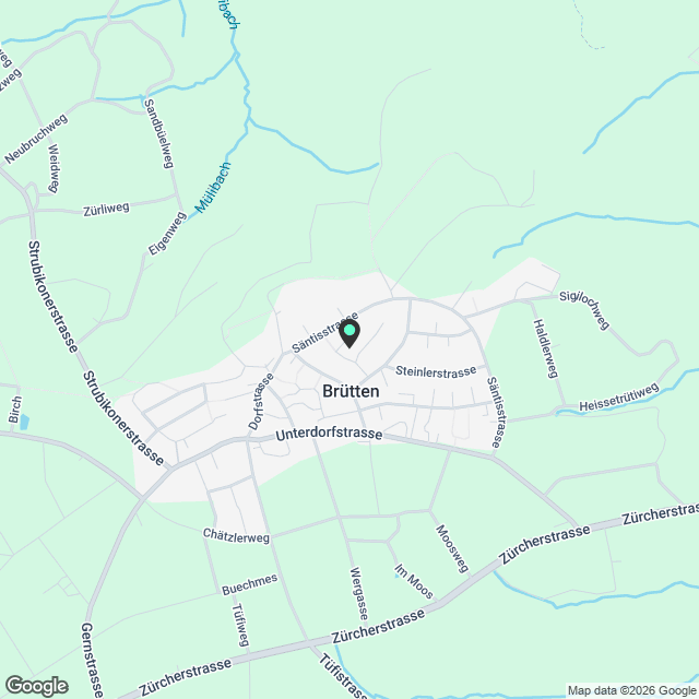 Top-moderne 4.5-Zimmer-Wohnung mit eigenem grossflächigem Garten in Brütten - Karte