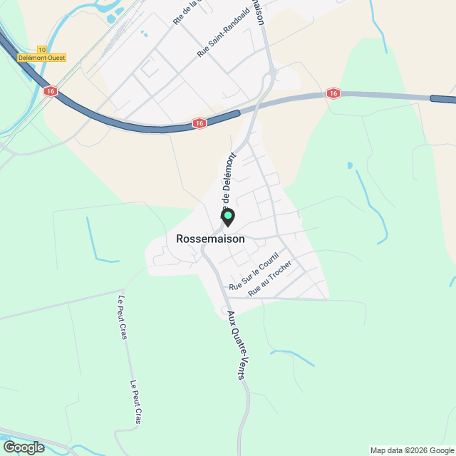 A louer à Rossemaison - appartement 4.5 pcs. Minergie-P avec terrasse - Karte