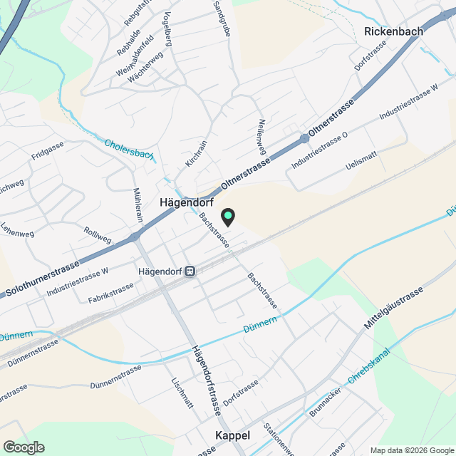 Charmante 2.5-Zimmerwohnung in Hägendorf - Karte