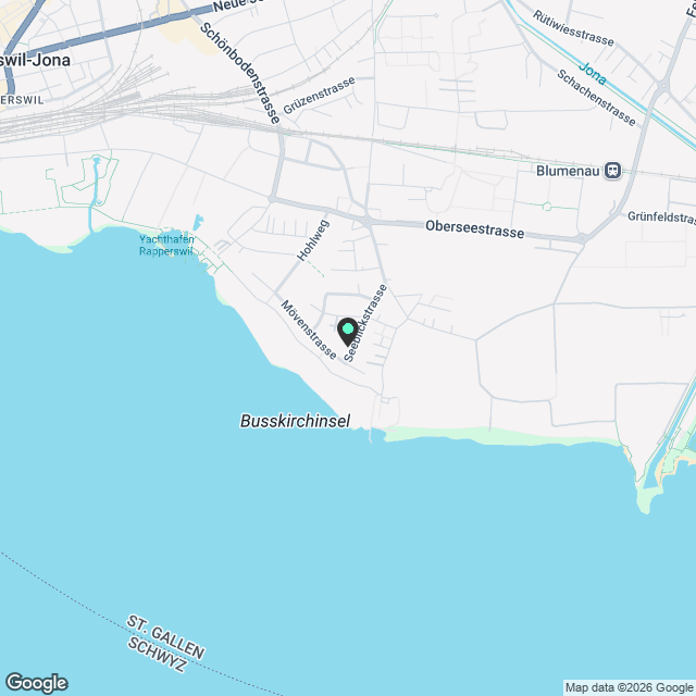 Neubauwohnung an traumhafter Lage direkt am Seeufer in Rapperswil-Jona - Karte