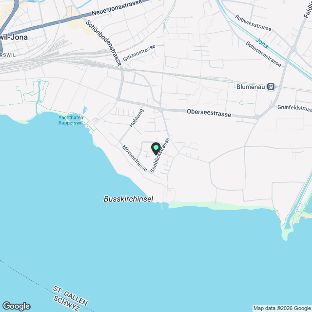 Neubauwohnung an traumhafter Lage direkt am Seeufer in Rapperswil-Jona - Karte