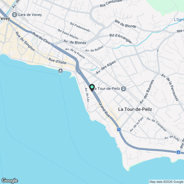 Bord du lac – Magnifique appartement 3.5 pièces neuf avec jardin privatif à La Tour-de-Peilz - Karte