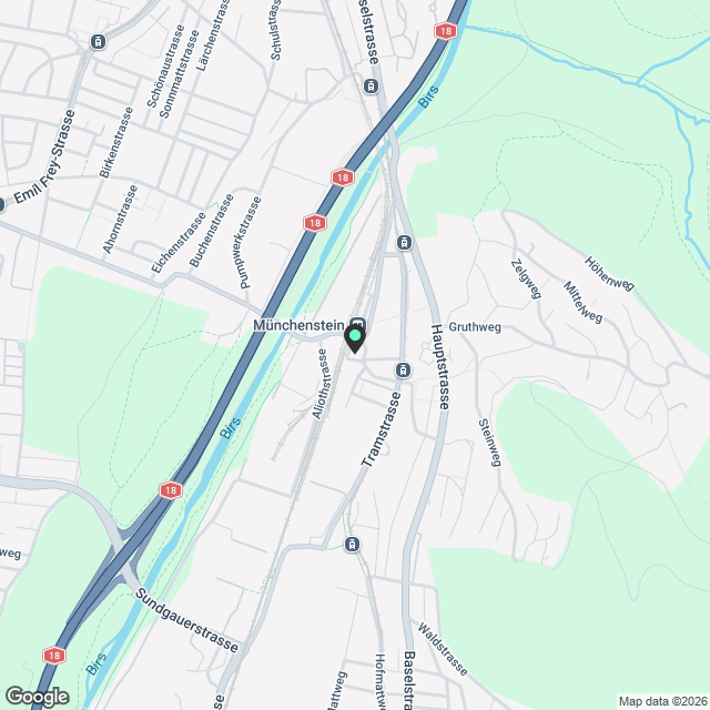 Basel-Münchenstein - 7 min. vom Basel SBB Bahnhof - Karte