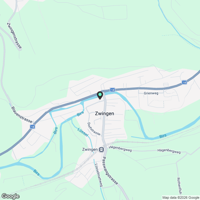 Neu- bzw. Umbau von zwei 4.5 Zi Doppeleinfamilienhäuser in Zwingen - Karte