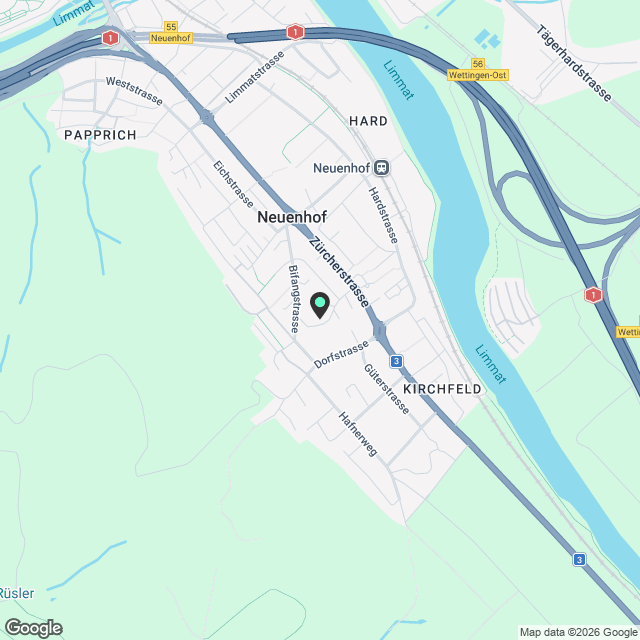 Moderne 3.5-Zimmer-Neubau-Wohnung mit Balkon in Neuenhof - Karte