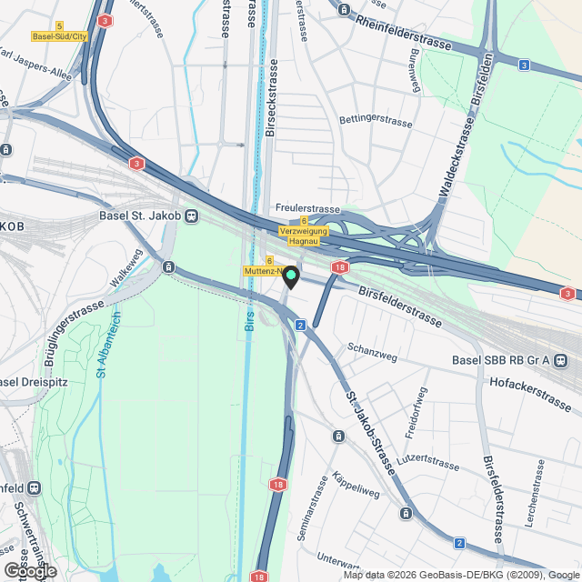 Ankündigung 1.5-Zimmer-Mietwohnung in Muttenz - Karte