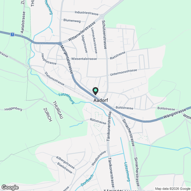 Neubauwohnungen in Aadorf  Modernes Wohnen direkt beim Bahnhof - Karte