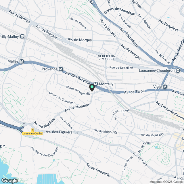 Centre de Lausanne Magnifique 2.5pces avec terrasse - Karte