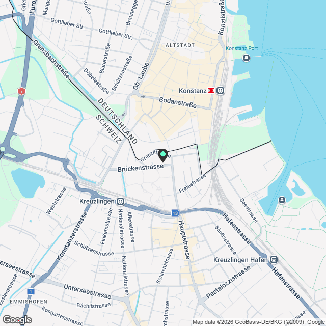 Grenznahe und grosszügige 2½-Zimmer Wohnung im Erdgeschoss - Karte
