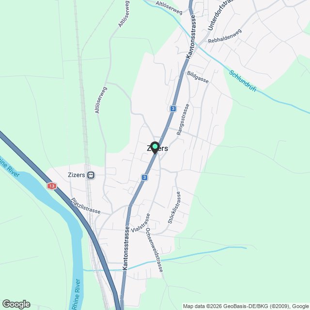 Grosse Dach-Loft-Wohnung in Mitten vom Zentrum von Zizers GR - Karte