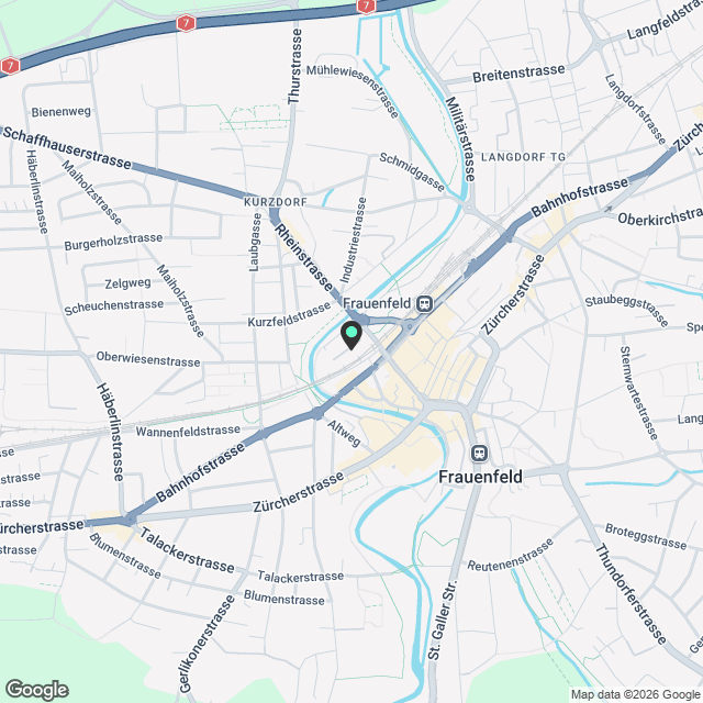 Moderne und hochwertige 3.5-Zimmer-Neubau-Wohnung mit Weitsicht und Balkon im Zentrum von Frauenfeld - Karte