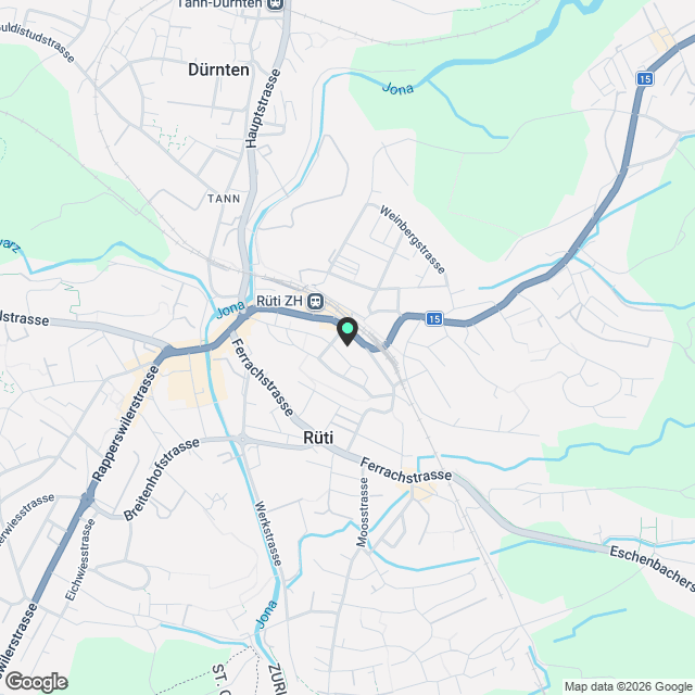 3-Maisonettezimmerwohnung direkt am Bahnhof Rüti - Karte