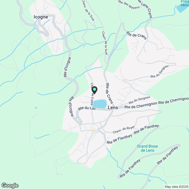 Moderne 5.5 pièces  élégante maison mitoyenne Minergie, au cSur de Lens - Karte