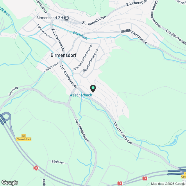 Exklusive 4.5-Zimmer-Attikawohnung mit Panoramaausblick in Birmensdorf mit 2 Terrassen (45m²) - Karte