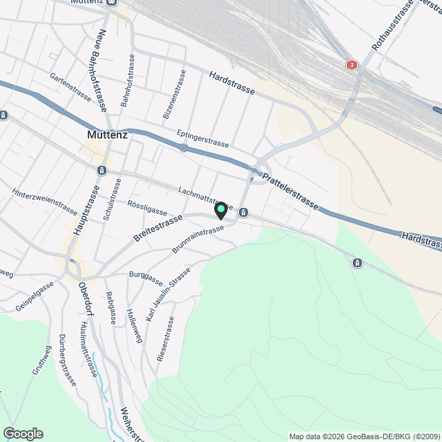 Neubau 1.5-Zimmerwohnung mit Sitzplatz in Muttenz - Karte