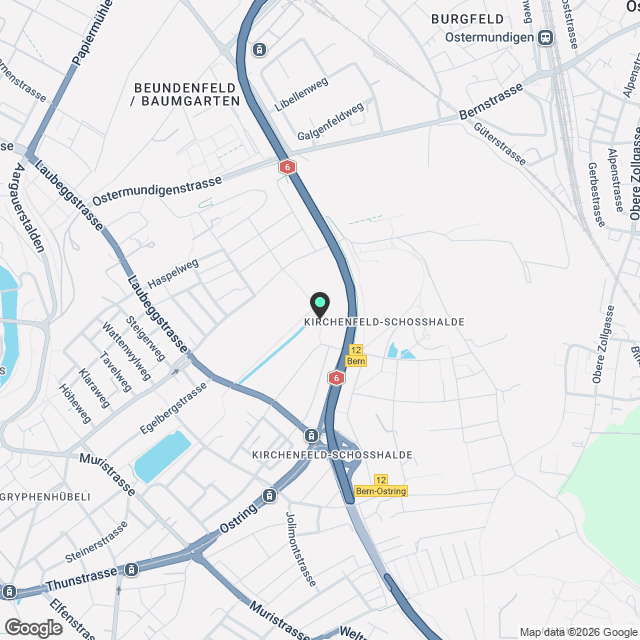 Bern, Kirchenfeld, 41/5 Zimmer-Wohnung, sonnig, zentral, ruhige Lage, mit grossem Balkon - Karte