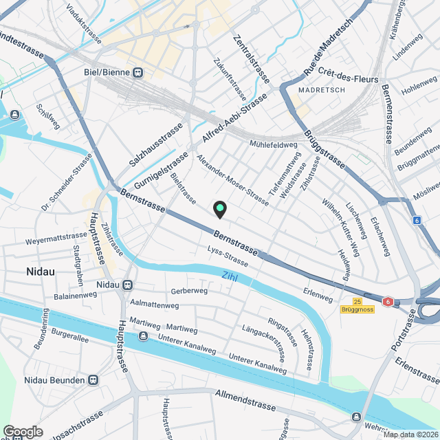 NEUWERTIGE totalsanierte 1.5-Zimmerwohnungen mit Terrasse in Nidau - Karte
